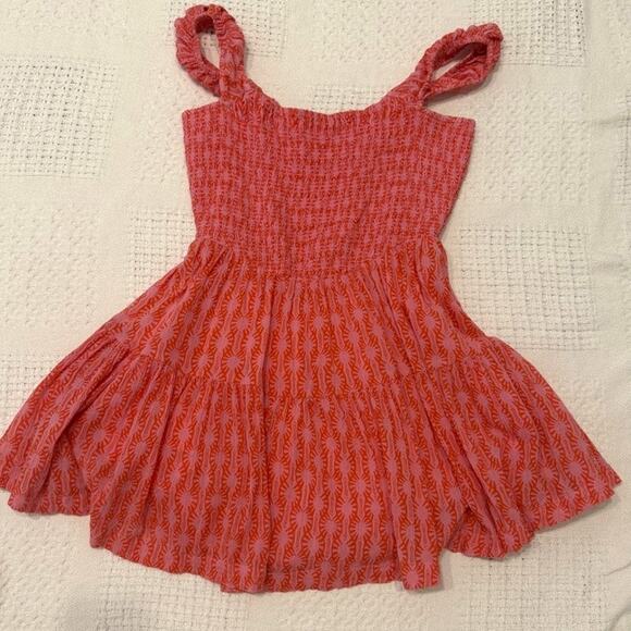 Free People Annie smocked small square neck mini dress D2 2980 - Picture 8 of 11